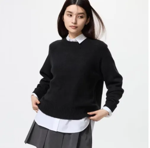 Women's Soufflé Yarn Crew Neck Jumper | UNIQLO UK