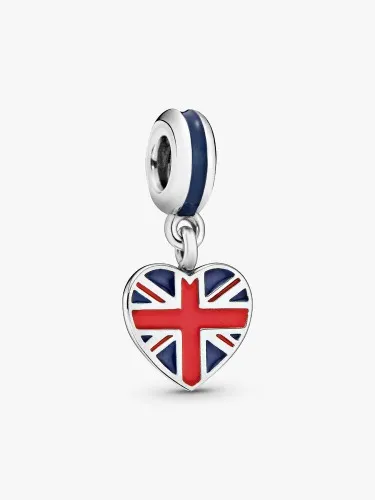 Great Britain Union Jack Heart Dangle Charm