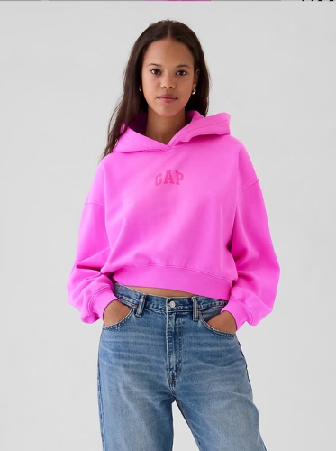 VintageSoft Crop Logo Hoodie | Gap