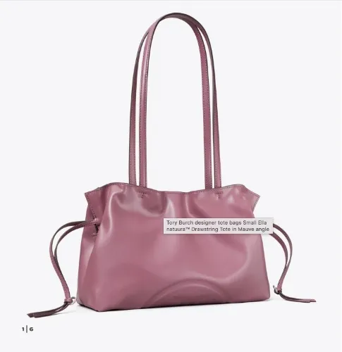 Small Ella natuura™ Drawstring Tote in Mauve, size OS