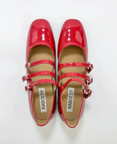 LAURA: Three Buckle Heeled Mary Janes