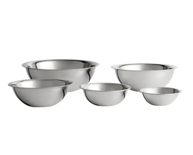 SHANE: Vollrath 5 Piece Standard Weight Stainless Steel Mixing Bowl Set - 5/Set