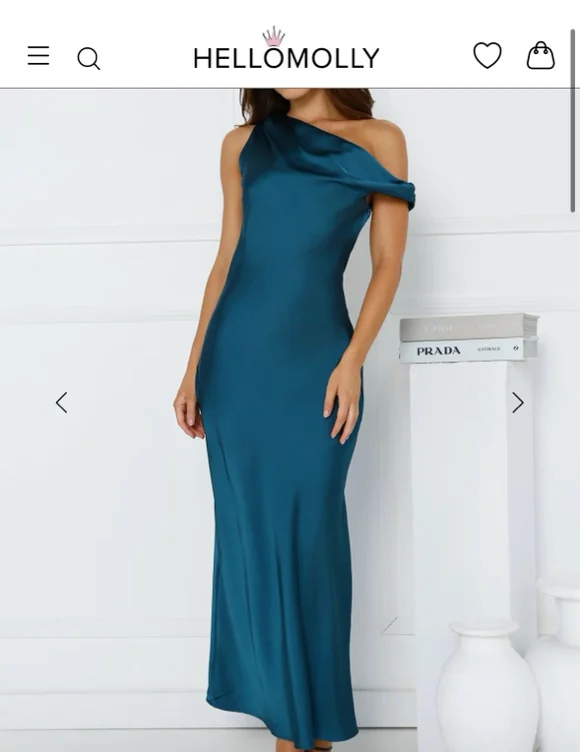 Off the shoulder teal dress 