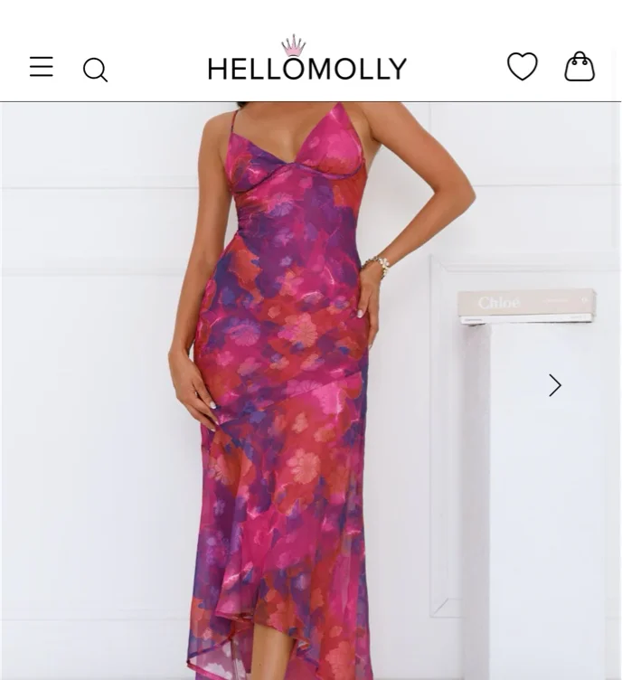 Red and Purple Floral Dress 