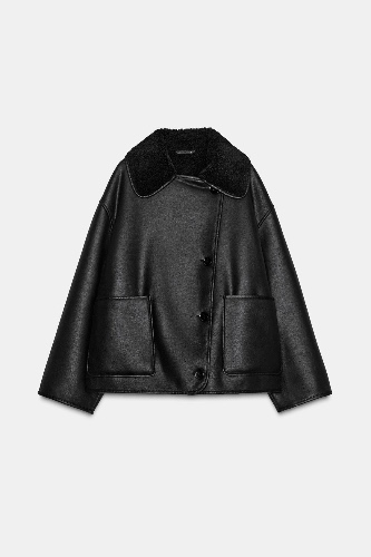 ZW COLLECTION DOUBLE-FACED JACKET - BLACK / Ecru | ZARA United States
