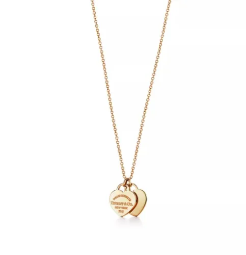 Return to Tiffany® Double Heart Tag Pendant in Yellow Gold, Mini
