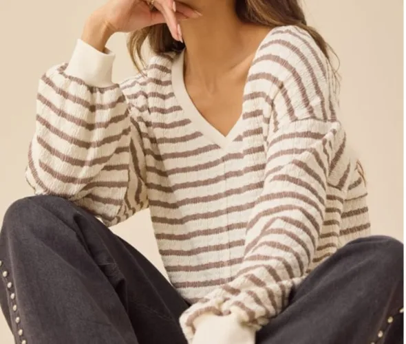 Raelynn V-Neck Striped Top