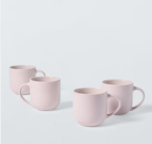 John Lewis Coby Stoneware Mug, Set of 4, 360ml