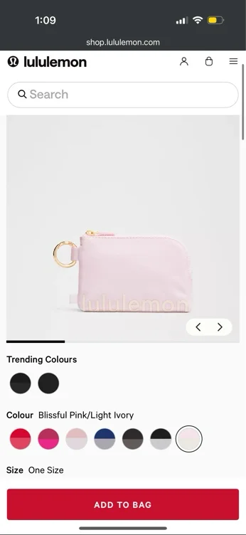 Clippable Card Pouch - Pink /White ivory- ONE SIZE