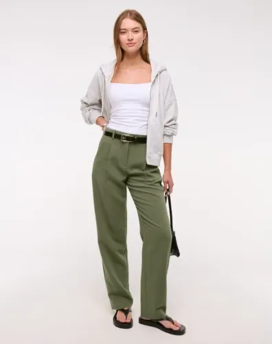 A&F Quinn Tailored Straight Pant