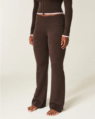 Gilly Hicks Sweater-Knit Foldover Bootcut Pants