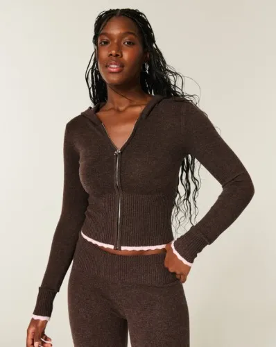 Gilly Hicks Sweater-Knit Foldover Bootcut Pants