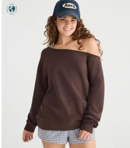 Cloud Soft Oversized Off-The-Shoulder Sweatshirt