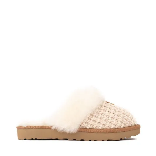 Womens UGG&reg; Cozy Knit Slipper - Cream