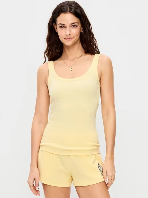 First-Layer Ribbed Scoop-Neck Tank Top | Old Navy