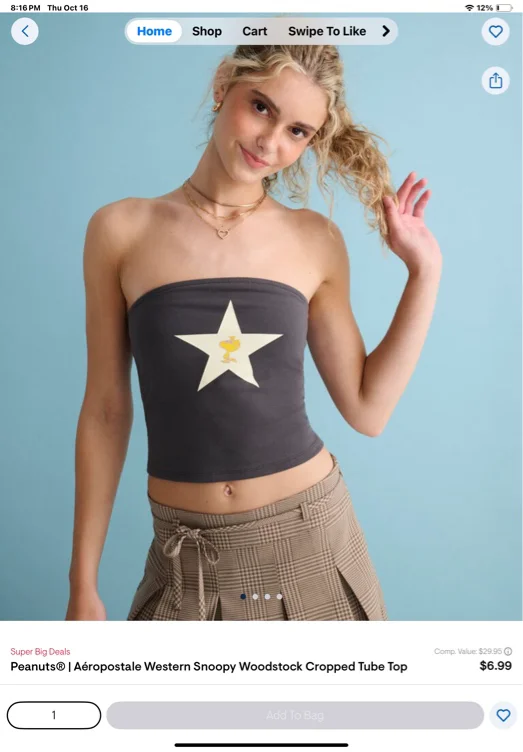 ClearanceWomenTopsCamis + TanksPeanuts® | Aéropostale Western Snoopy Woodstock Cropped Tube TopPeanuts® | Aéropostale Western Snoopy Woodstock Cropped Tube Top