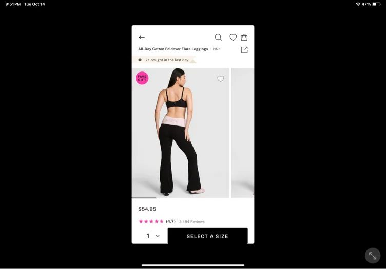 Buy All-Day Cotton Foldover Flare Leggings - Order Bottoms online 5000009112 - PINK US