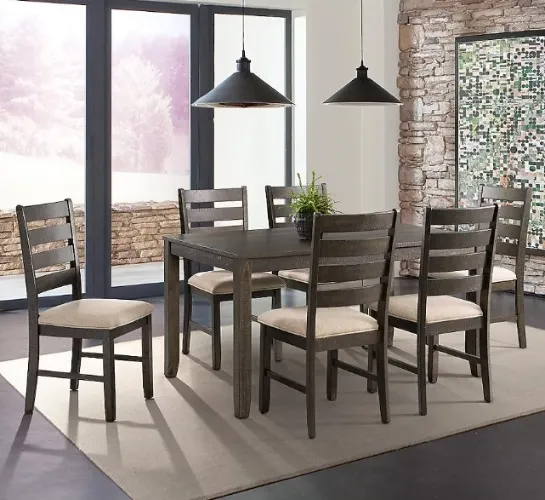 Picket House Furnishings Powell Dark Walnut Traditional Dining Room Set with Rectangular Table ( Seats 6 )