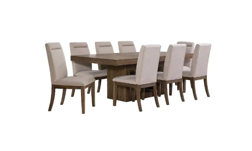 Steve Silver Toffee Transitional Dining Room Set with Rectangular Table ( Seats 8 )