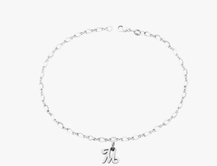 Small Script Initial Anklet
