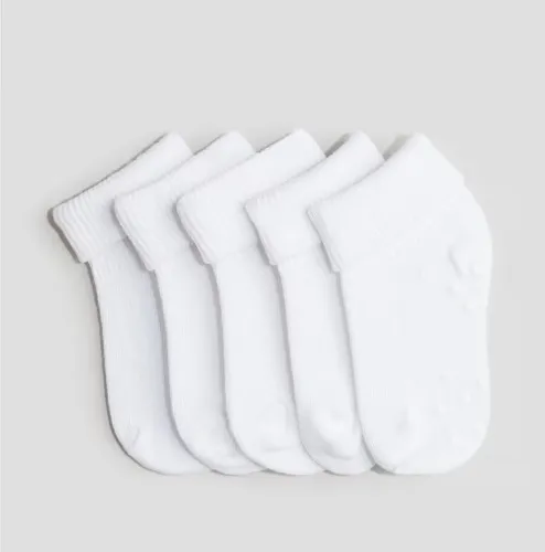 5-pack Non-slip Socks - White