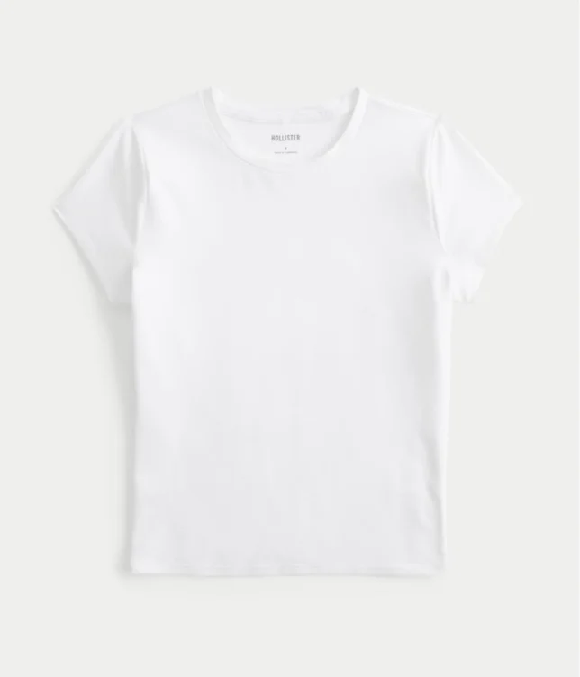 Soft Stretch Seamless Fabric Crew Baby Tee
