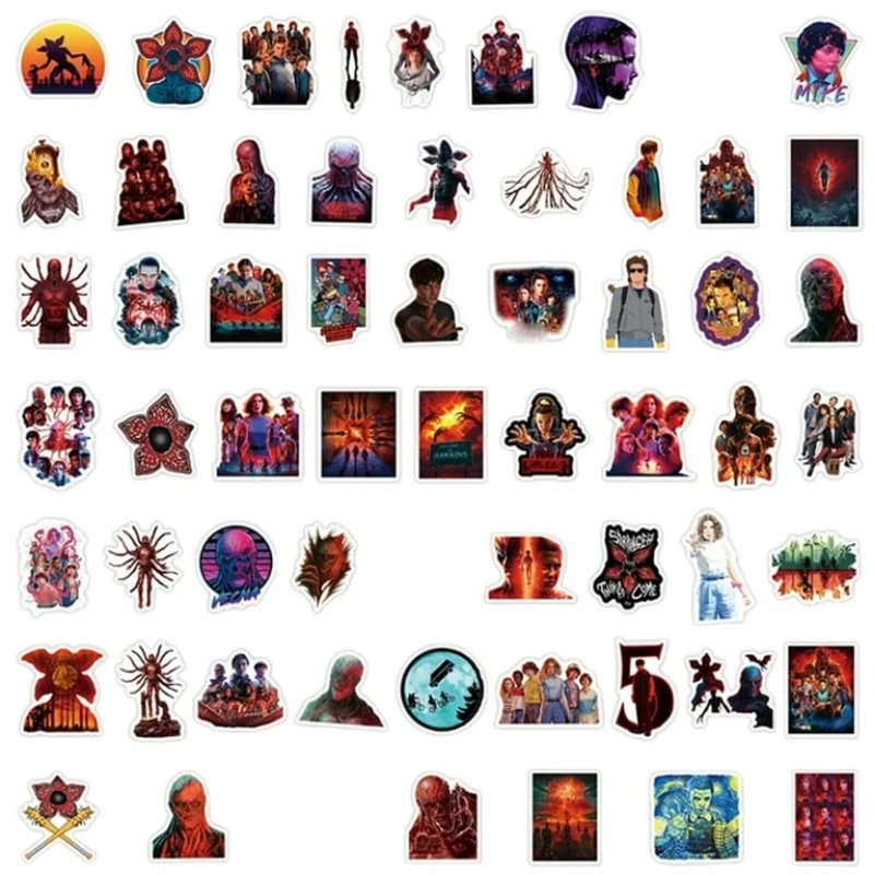 120Pcs Strangers-S Things Waterproof Stickers,Hot American TV Series Stickers for Water Bottle Laptop Phone Scrapbooking Journaling,Party Supply Favor Decor