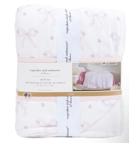 Bows Reversible Gauze Blanket, Polyester