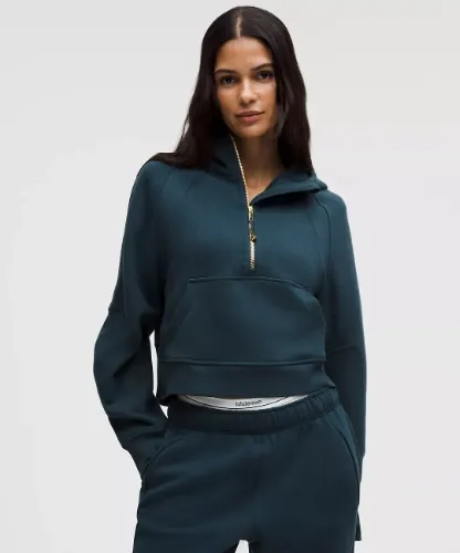 Scuba Oversized Half-Zip Hoodie - Inodchine Blue/Gold- XS/S