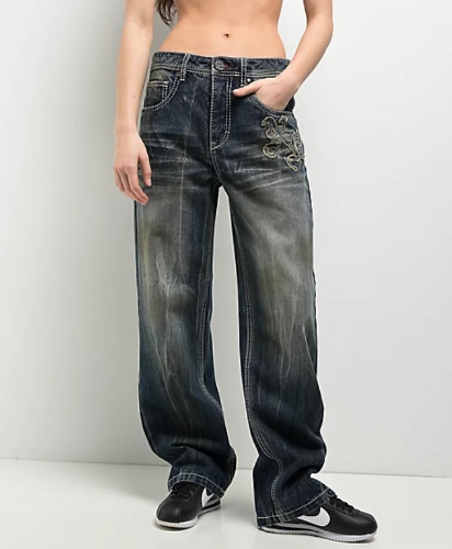 Ninth Hall Idle Blue Wash Straight Leg Jeans