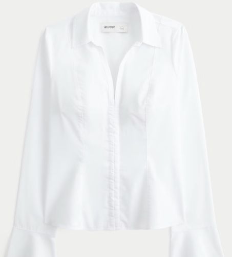 White Bell Sleeve Shirt