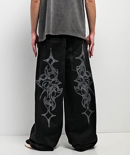 Vitriol Monster Noise Black Wide Leg Jeans