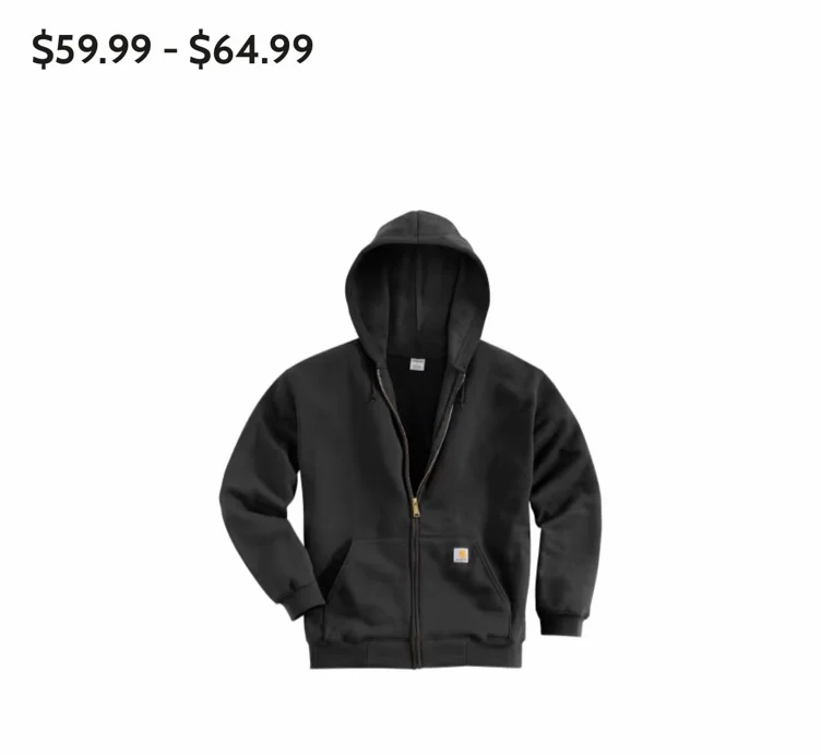 black carhartt zip up