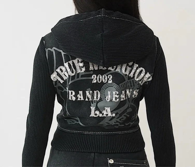 

RIBBED BIG T SHRUNKEN ZIP HOODIE | True Religion

