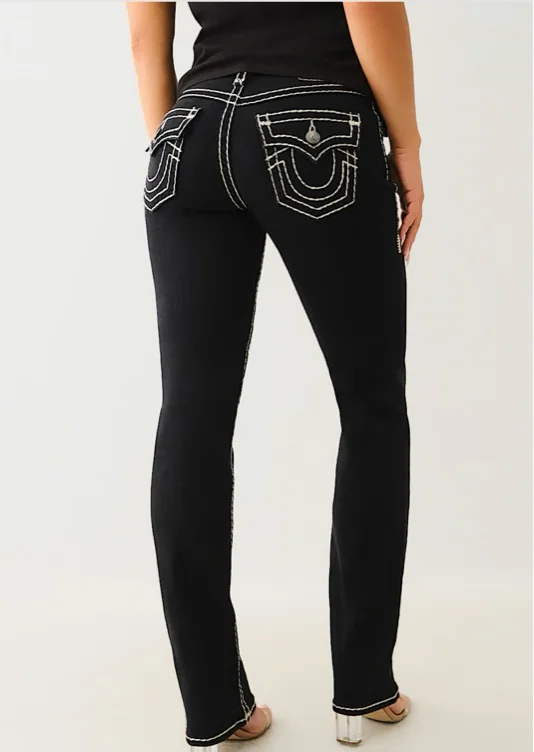 

BILLIE SUPER T MID RISE STRAIGHT JEAN - Body Rinse Black | True Religion

