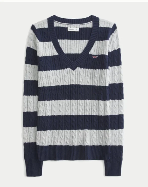 Cable-Knit Icon V-Neck Sweater