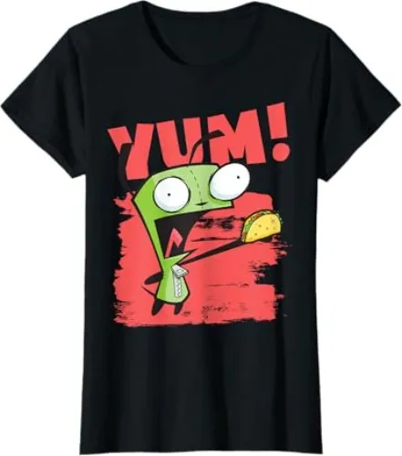 Amazon.com: Invader Zim Gir Screaming Yum! Taco Portrait T-Shirt : Clothing, Shoes & Jewelry