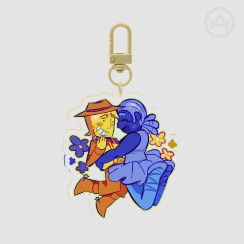 ⭐️⭐️blue and yellow deltarune keychain!