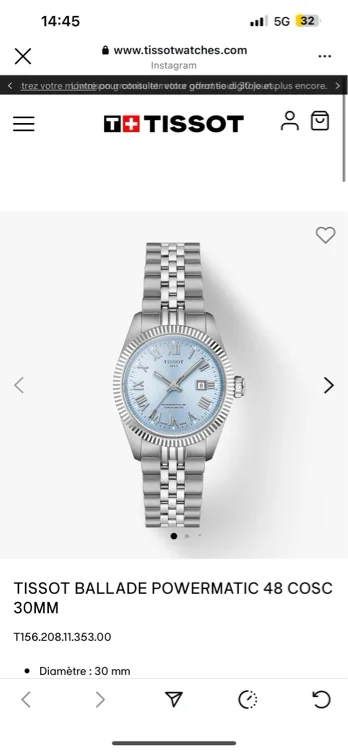 TISSOT BALLADE POWERMATIC 48 COSC 30MM
