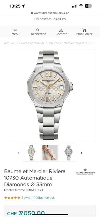Baume et Mercier Riviera 10730 Automatique Diamonds @33mm
