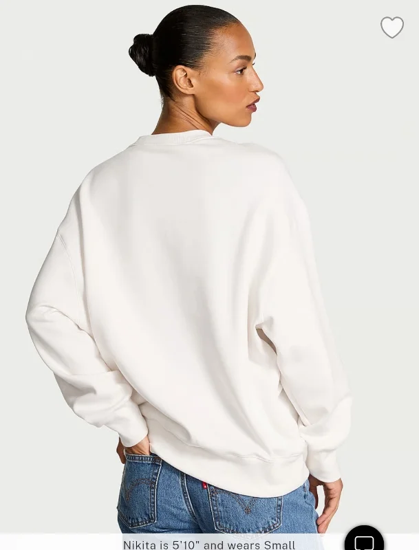 Buy Effortless Fleece Crewneck Sweatshirt, Coconut White - Order Hoodies & Sweatshirts online - Victoria's Secret US