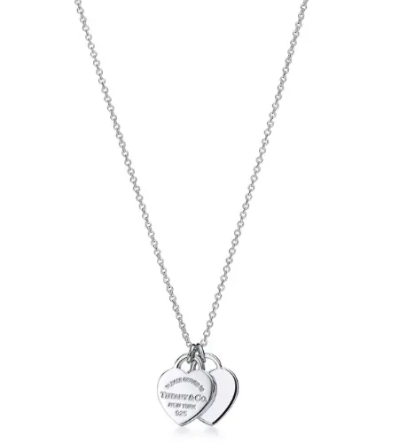 Return to Tiffany® Double Heart Tag Pendant in Silver, Mini