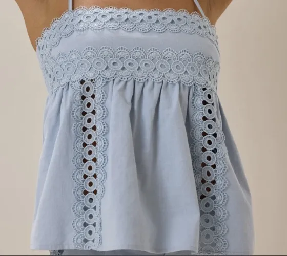 Avery Crochet Babydoll Tank