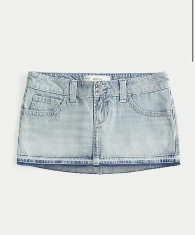 Ultra Low-Rise Denim Micro Mini Skort