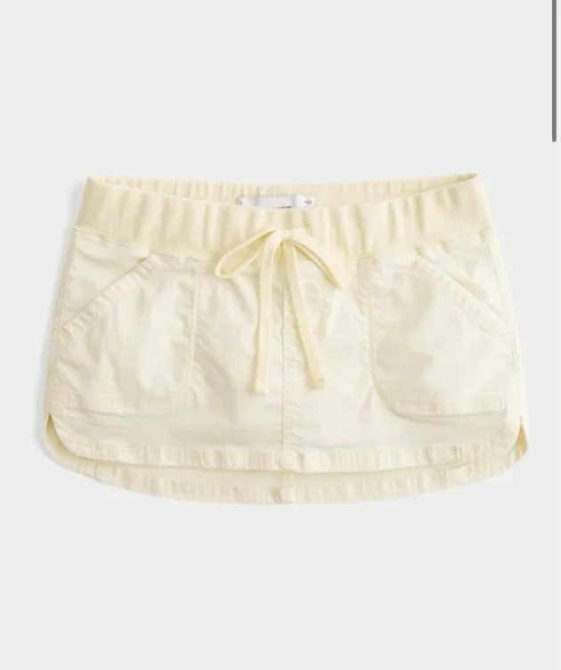 Ultra Low-Rise Twill Micro Mini Skort