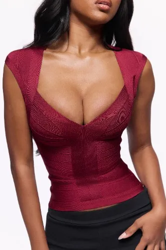 The Icon Wine Bandage Top