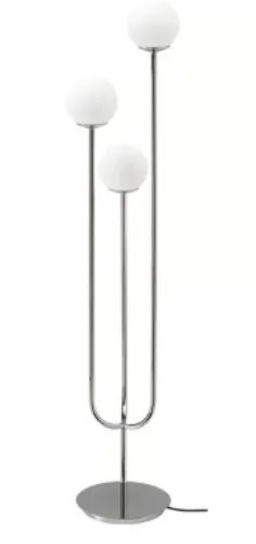 SIMRISHAMN Floor lamp - chrome plated/opal glass