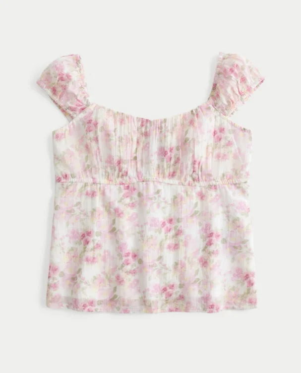 Ruched Babydoll Top