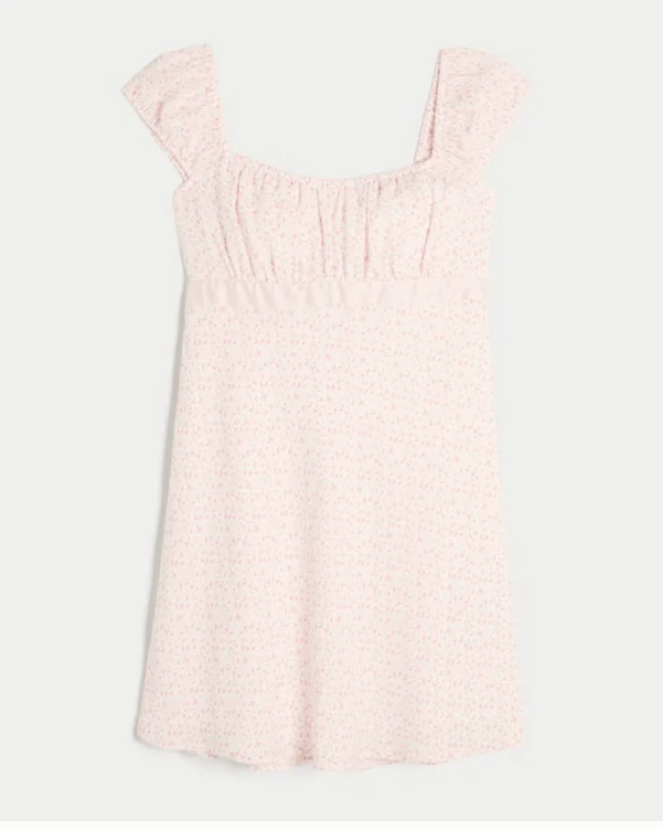Crepe Satin Band Mini Dress