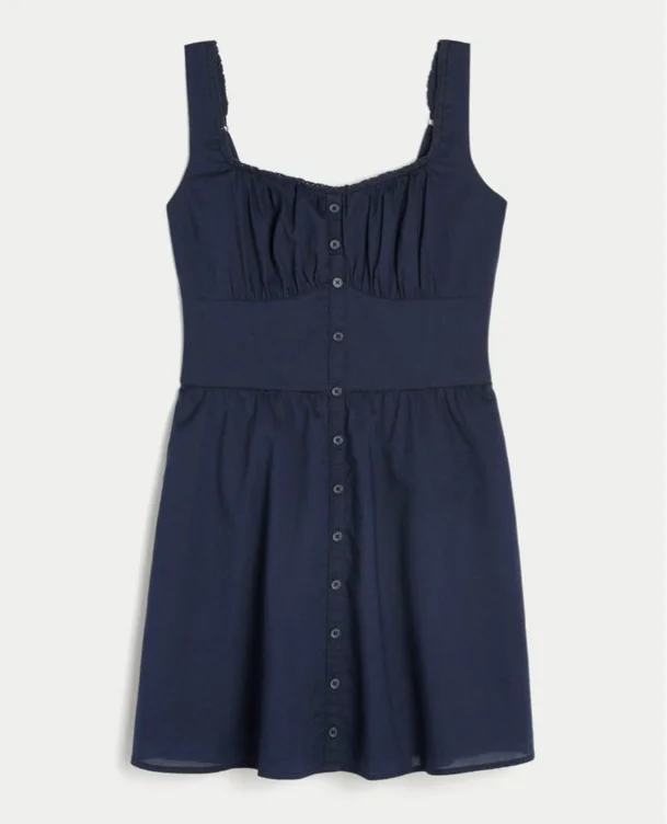 Button-Front Mini Dress